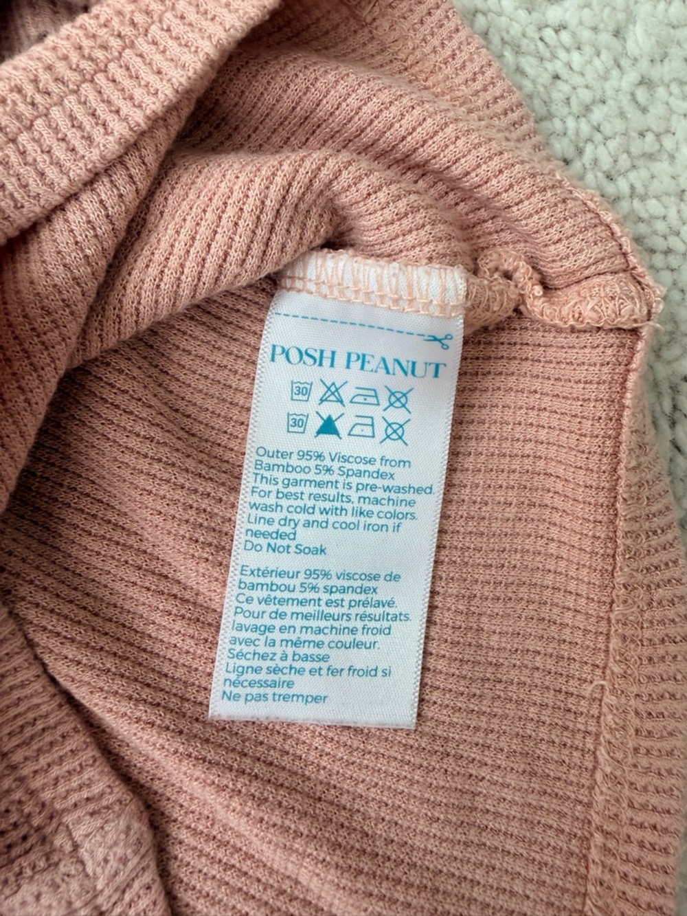 Posh Peanut Dusty Rose Waffle Knit Pajama Set - Picture 6 of 14